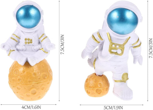 Mipcase 2pcs Fish Tank Landscaping Ornaments Betta Fish Tank Spaceman Toy Spaceman Sculpture Car Dashboard Decorations Home Decorations Tank Toy Aquarium Astronaut Adorn Spacemen Decor PVC