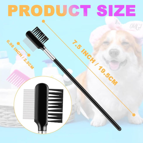 Dog Eye Comb, Cuteabc Tear Stain Comb for Small Dogs, Double-Headed Combs for Removing Crust and Mucus