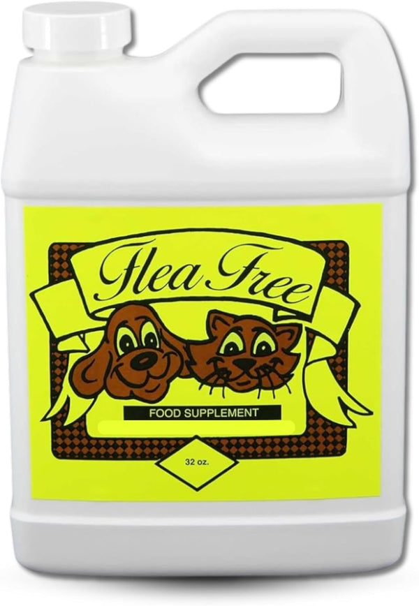 Flea Free Organic Food Supplement for Dogs - Anti-Flea Vitamins, Chemical-Free Multivitamin, 32 oz