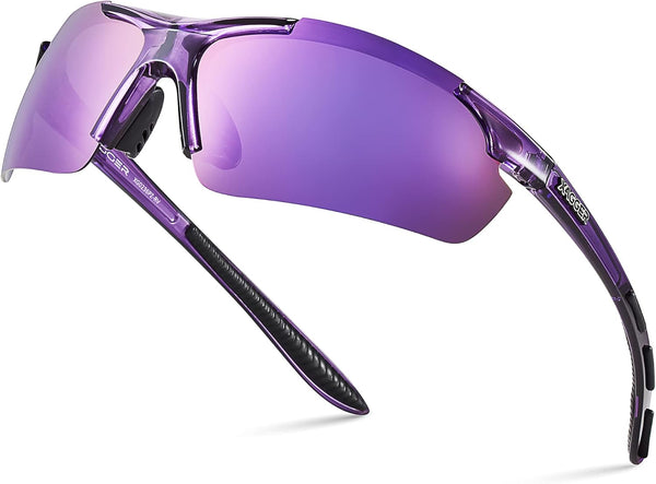 Xagger Polarized Wrap Around Sport Sunglasses for Men Women, UV400 Baseball Softball Glasses