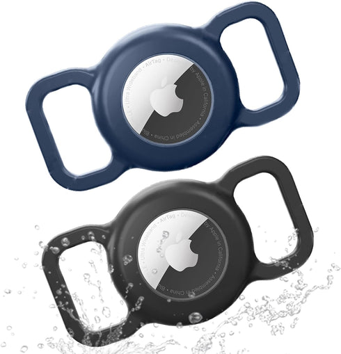 2 Pack Dog AirTag Holder, Waterproof Silicone Case for Apple AirTag, Anti-Lost Protective Cover for Pet Collars,