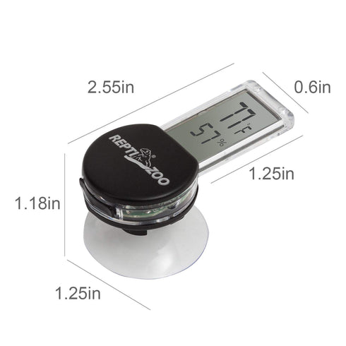 REPTI ZOO Reptile Terrarium Thermometer Hygrometer, Digital LCD Display, Pet Rearing Box