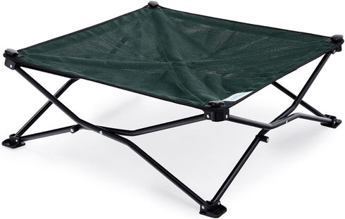 Coolaroo On The Go Cooling Elevated Dog Bed, Portable for Travel & Camping, Collapsible Medium, Brunswick Green