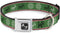 Buckle-Down Seatbelt Buckle Dog Collar - Christmas Stitch Moose/Snowflakes Red/Green - Fits 18-32" Neck - 1.5" Wide -
