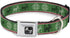 Buckle-Down Seatbelt Buckle Dog Collar - Christmas Stitch Moose/Snowflakes Red/Green - Fits 18-32" Neck - 1.5" Wide -