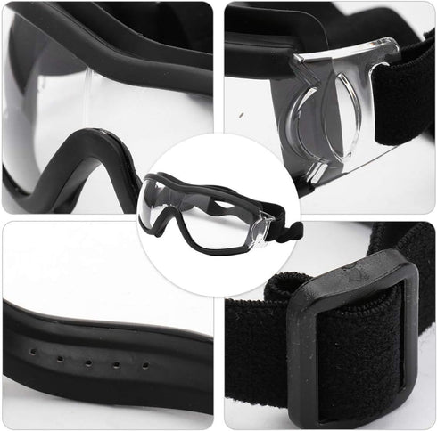 Pet Goggles - Eye Protective Glasses for Medium or Large Dog, Anti-UV, Windproof, Waterproof (Transparent)