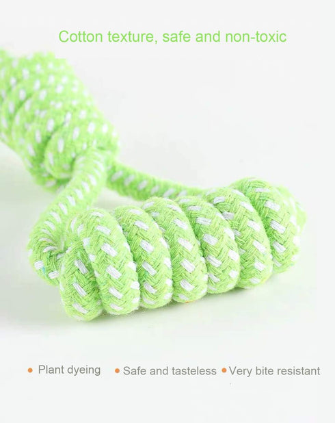 Knotted Woven Pet Dog Toy, Eco-Friendly Cotton Rope, Medium/Small Dogs, Bite-Resistant