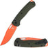 HUAAO Manual Open Folding Knife, Axis Lock Knife with 3.31’’ Orange D2 Blade and Green G10 Handle