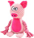 Dog Squeaker Toys with Crinkle Paper, Stuffed Animal Plush Chewing Toy for Puppy, Small, Medium Dogs (Pink Pig)