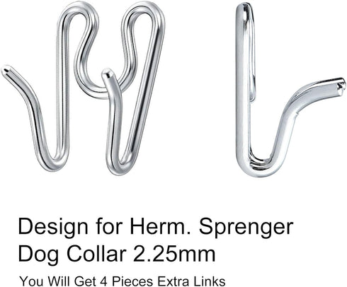 Dog Collar Extra Links Designed for Herm. Sprenger Collar (4 Pack) Steel Chrome Plated Dog Training Collar Links (2.25mm, Silver)