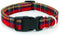 Christmas Plaid Dog Collar, Adjustable Red Collar for Boy and Girl Dogs with Strong Plastic Buckle, L