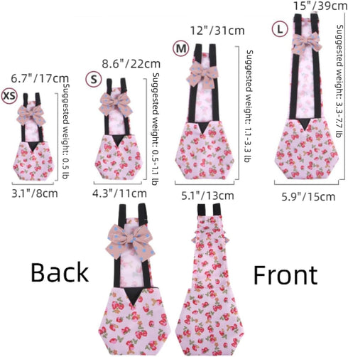 6-Piece Set (6D MANON ROSA Chicken Diapers Bantam Hens - Reusable with Bow Ties Poultry Nappies Washable Waterproof