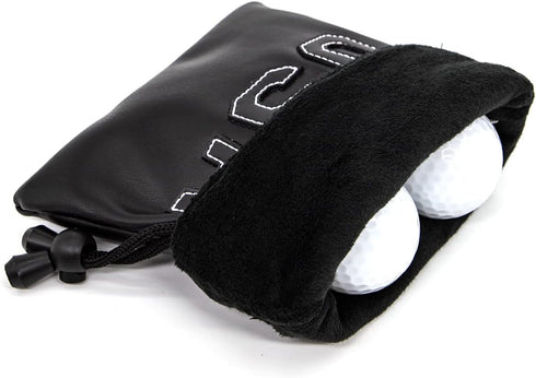 Golf Valuables Pouch, Leather Golf Tee Bag with Drawstrings, Golf Ball Bag for Men and Women