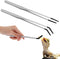 2 Pcs Extra Long Stainless Steel Reptile Feeding Tongs, Bearded Dragon Aquarium Straight and Curved Long Tweezer