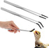 2 Pcs Extra Long Stainless Steel Reptile Feeding Tongs, Bearded Dragon Aquarium Straight and Curved Long Tweezer