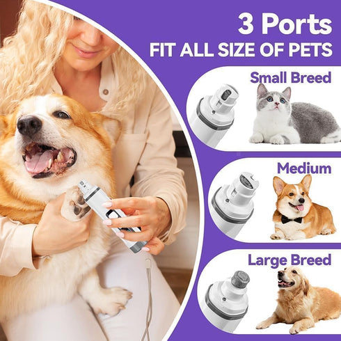 Quiet-2025 Trimmer Dog Nail Grinder Release Ultra-Quiet Dog & Cat Nail Grinder with LED Light & Battery Display