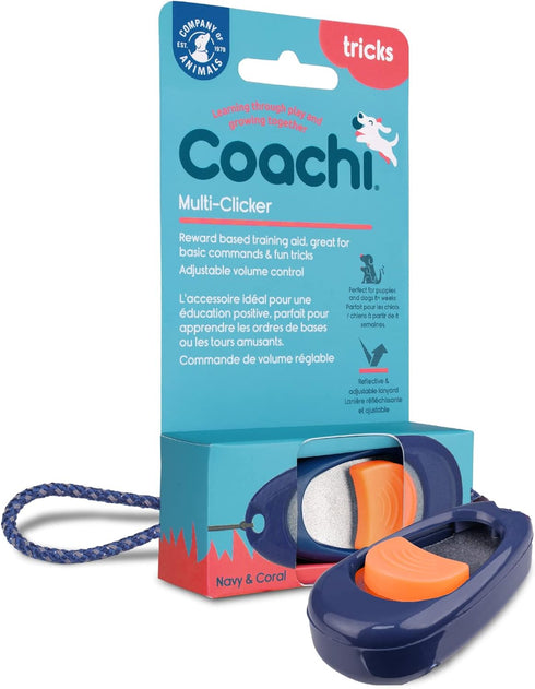 Coachi Multi-Clicker Dog Accessory, Volume Control with 3 Settings, Adjustable Wrist Strap