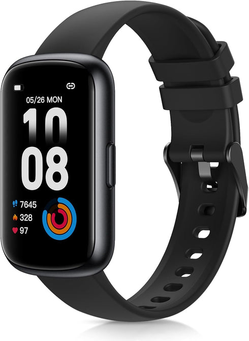Fitness Tracker with 24/7 Heart Rate, Blood Oxygen, Sleep Monitor - 3ATM Waterproof Smart Watch/Activity Tracker, Black