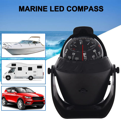 ITYAGUY Marine Compass for Boat LED Light Navigation Pivoting Electronic Automotive High Precision Compass for Sailing