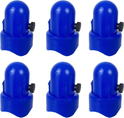 Large Trampoline Pole Caps with Screw-in Bolts - 6 Piece Blue Toppers for 1.5 Inch Diameter Poles