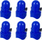 Large Trampoline Pole Caps with Screw-in Bolts - 6 Piece Blue Toppers for 1.5 Inch Diameter Poles