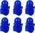 Large Trampoline Pole Caps with Screw-in Bolts - 6 Piece Blue Toppers for 1.5 Inch Diameter Poles