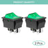QTEATAK KCD4 2Pcs DC 12V-24V 30A DPST 4-Pin 2 Position ON/Off Boat Rocker Toggle Switch with Green LED Light
