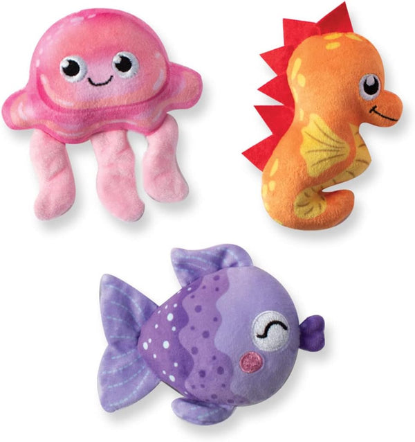 Fringe Studio Plush Dog Toy Set, IT’S A WATERFUL Life, 3 Piece Set for Small Dogs (662009), Multicolor