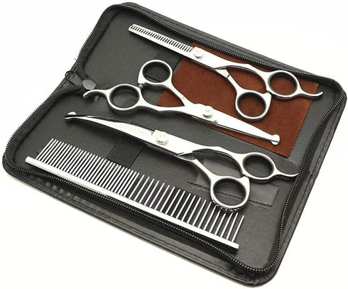 5 in1 Dog Grooming Scissors Kit,Professional Pet Grooming Scissors with Safety Round
