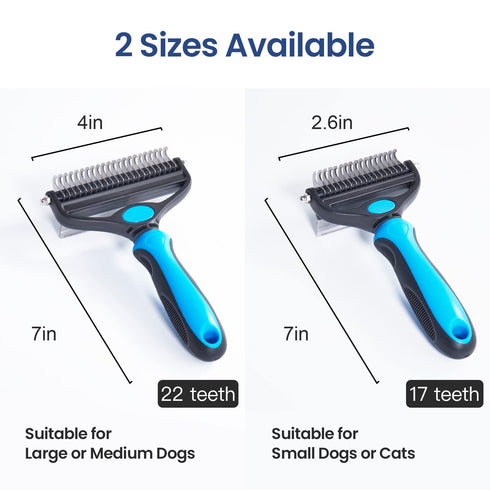 Potaroma Versatile Pet Grooming Brush, Double Sided Shedding and Dematting Undercoat Rake, Reduces Shedding by 95% for