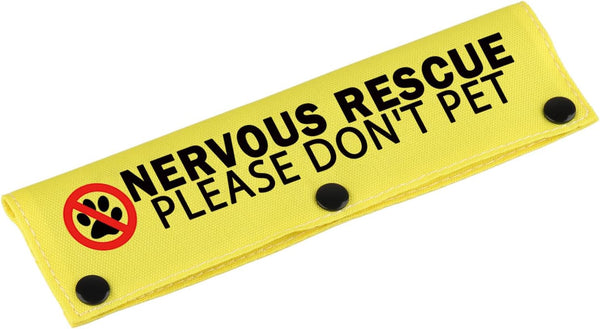Funny Leash Sleeve, Nervous Rescue Please Don't Pet Wrap Sleeve, Pet Birthday Gift (Please Don't Pet-YE Sleeve)