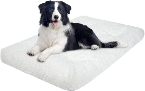 KROSER Deluxe Dog Crate Bed, Soft Reversible Dog Crate Pad, Machine Washable Pet Cage Mattress for Small to Jumbo Dogs