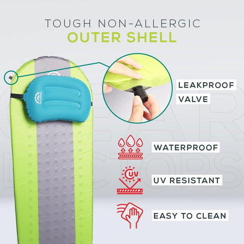 Gear Doctors Self Inflating Camping Sleeping Pad - 4.3 R Insulated Air Mattress for Camping Cot Tent
