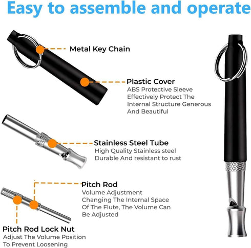 Dog Whistle 2PACK - Ultrasonic Silent Dog Whistle to Stop Neighbor's Barking, Professional Recall Training with Lanyard
