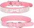 Small Dog Collar for Female Dogs, Pink Bling Bow Rhinestone Sparkly Crystal Jewel Diamond, XXS XS Small Medium