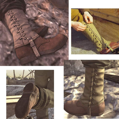 SMONT Canvas Gaiters, Snake Gaiters for Men, WWII Reproduction M1936 Leggings for Hiking Protection