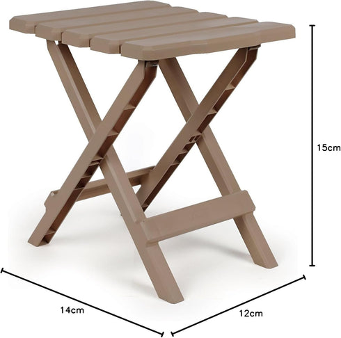 21045 Camco Small Quick-Folding Adirondack Table, Plastic, Taupe