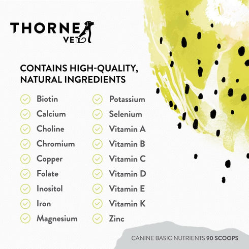 ThorneVet Canine Basic Nutrients Powder, Multivitamin Support for Dogs, 90 Scoops