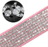 Beirui Rhinestone Bling Leather Dog & Cat Collar, Sparkly Crystal Diamonds Studded, Pink, XXS Neck 6-8"