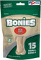 Bonies Natural Hip & Joint Formula Small-Sized Bone, 15 Bones, Glucosamine & Omega Fatty Acids, Low Calories, Chicken