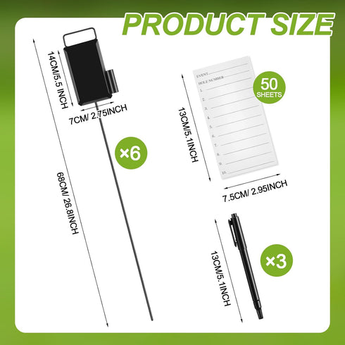 4 6 Pack 1 (50 Shappy or Golf Metal Proximity Marker Closest to The Pin Ctp Marker with Black Pens Pcs Sheets) Cards