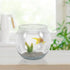 Small Glass Fish Bowl, Plastic Aquarium Goldfish Tank for Desktop Turtle Tank, Micro Landscape Decoration (16.5x16.5cm)