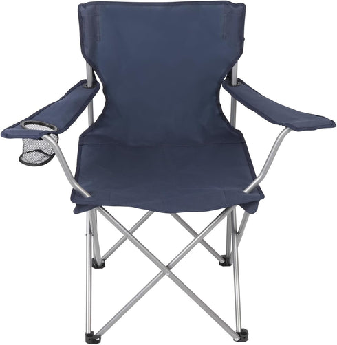 CDTYUIN Quad Folding Camp Chair with Cup Holder (Dark Blue)