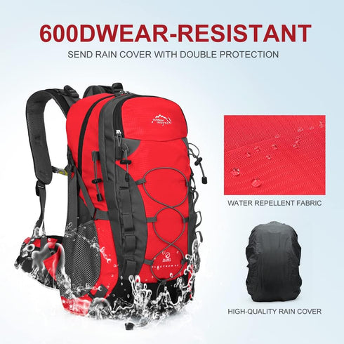 INOXTO 35L/40L Lightweight Hiking Daypack with Waterproof Rain Cover for Outdoor Travel Camping Men Women