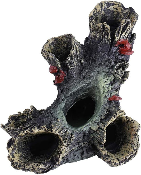 Log Resin Tree Trunk Ornament, Hollow Decoration for Fish Tank, Betta Fish Hollow Wood Accessories