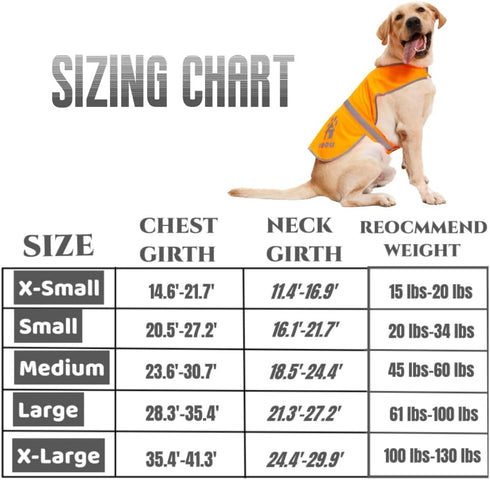 Reflective Dog Vest,High Visibility Orange Dog Vest,Dog Safety Vest for Walking, Jogging or Training L