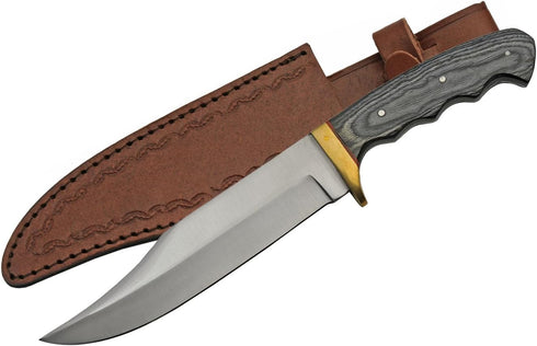 SZCO SUPPLIES Mountain Lion Hunter Bowie Knife 12.25" Black Handle (203421-BK)