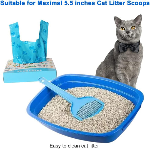 mavere 100 Odor Sealing Cat Litter Poop Clump Pick-Up Bags with Handles Scoop Tie Bags Dog Waste Bag, Leak Proof Pet