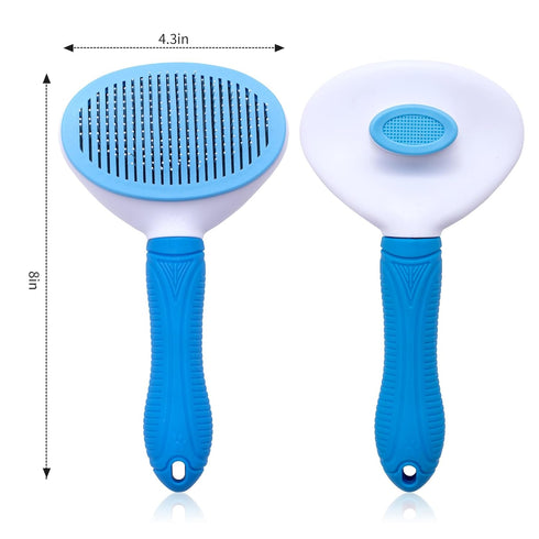 Self Cleaning Slicker Brush for Cats and Dogs, Easy to Remove Loose Undercoat, Grooming Tool