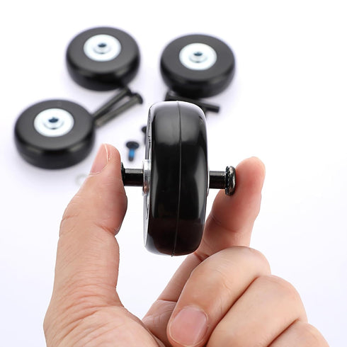 OwnMy 45mm x 18mm Luggage Wheels Replacement Set of 4, Mute Suitcase Replacement Wheels with Black Screws, Axles,